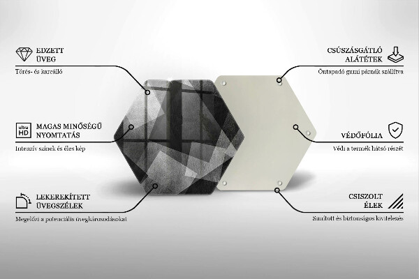 Skärbräda glas sexhörning Geometrisk abstraktion