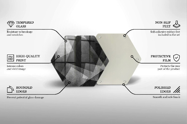 Skärbräda glas sexhörning Geometrisk abstraktion