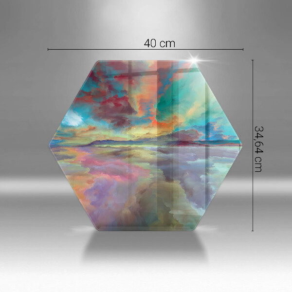 Skärbräda glas sexhörning Färgglad himmel