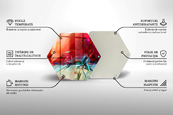 Skärbräda glas sexhörning Målad abstraktion