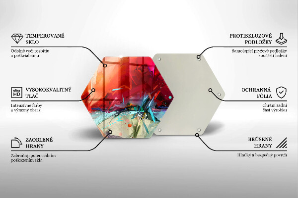 Skärbräda glas sexhörning Målad abstraktion