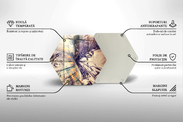 Skärbräda glas sexhörning Modern komposition