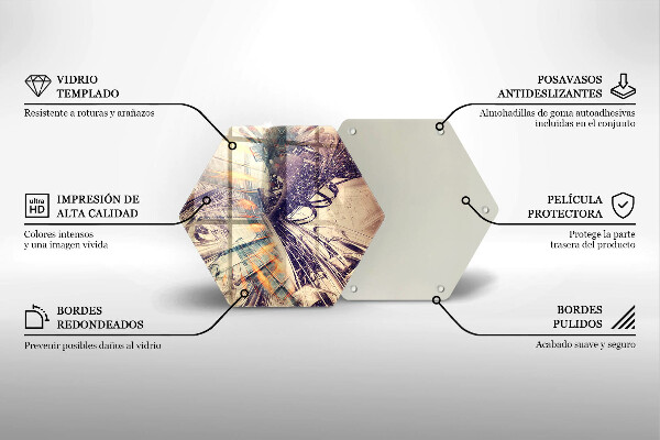 Skärbräda glas sexhörning Modern komposition