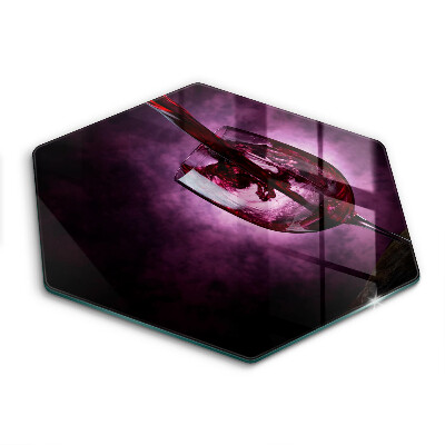 Skärbräda glas sexhörning Ett glas vin