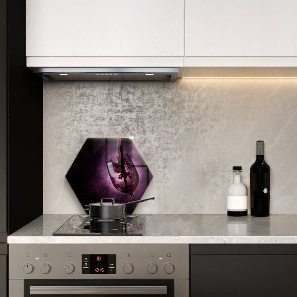 Skärbräda glas sexhörning Ett glas vin