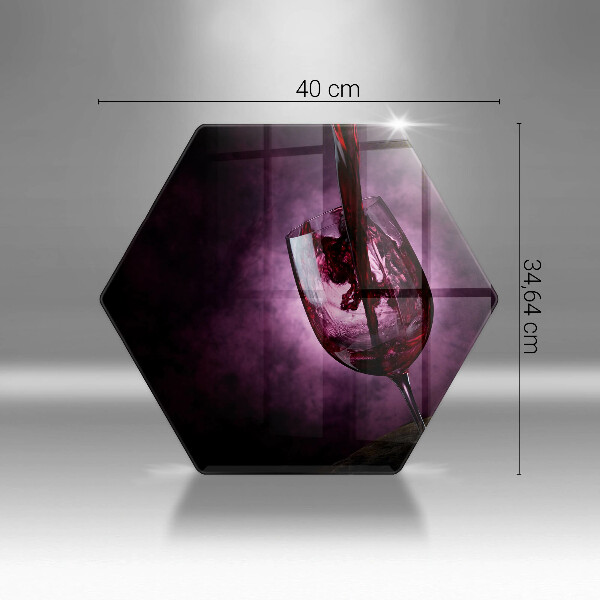 Skärbräda glas sexhörning Ett glas vin