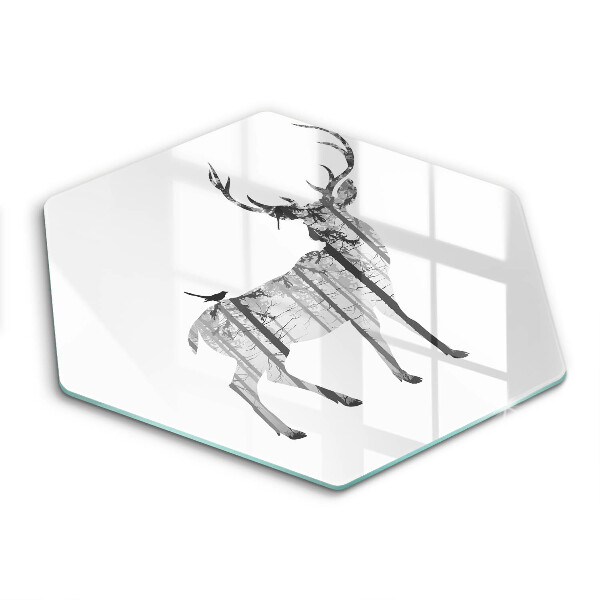 Skärbräda glas sexhörning Rådjur och skog illustration