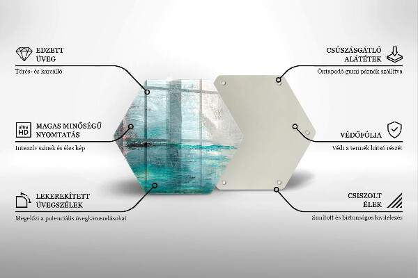Skärbräda glas sexhörning Måla abstraktion bakgrund