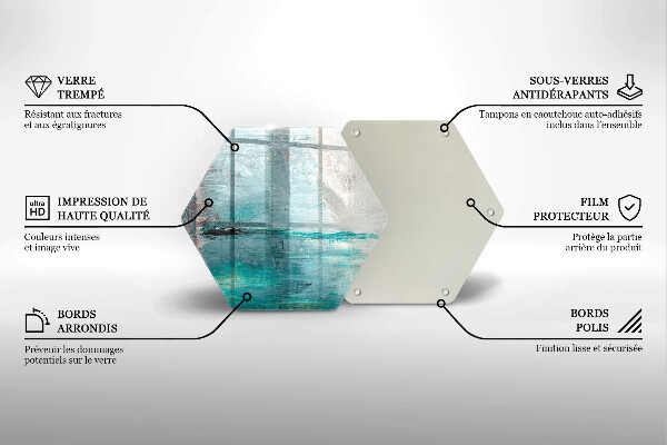 Skärbräda glas sexhörning Måla abstraktion bakgrund