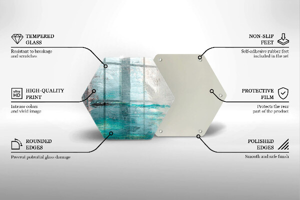 Skärbräda glas sexhörning Måla abstraktion bakgrund