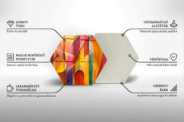 Skärbräda glas sexhörning Färgglad abstraktion