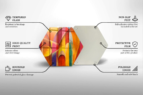 Skärbräda glas sexhörning Färgglad abstraktion