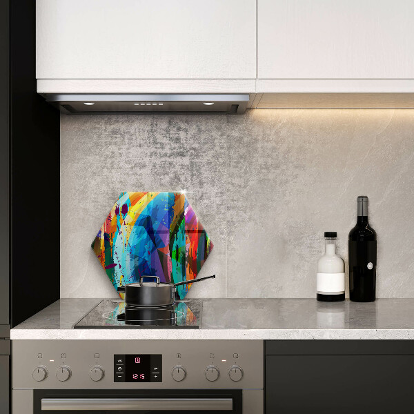 Skärbräda glas sexhörning Färgglada färgfläckar