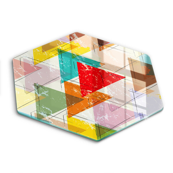 Skärbräda glas sexhörning Målade trianglar