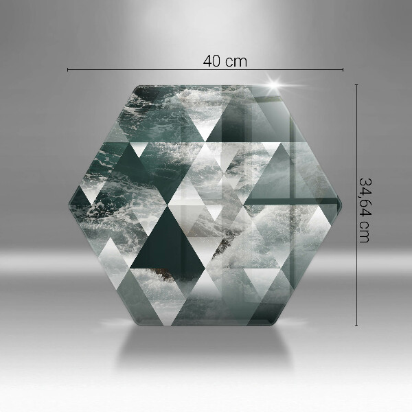 Skärbräda glas sexhörning Trianglar och vatten
