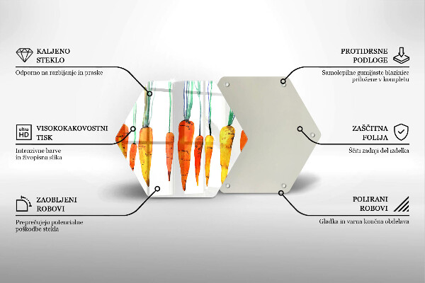 Skärbräda glas sexhörning Morot illustration