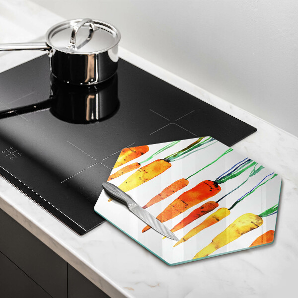 Skärbräda glas sexhörning Morot illustration