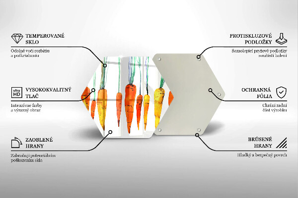 Skärbräda glas sexhörning Morot illustration