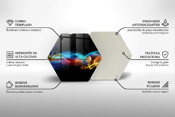 Skärbräda glas sexhörning Färgglad rök