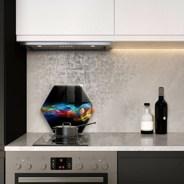 Skärbräda glas sexhörning Färgglad rök