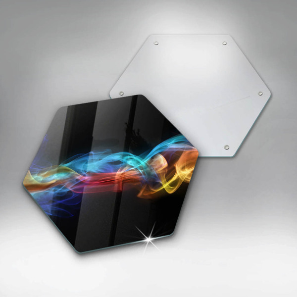 Skärbräda glas sexhörning Färgglad rök