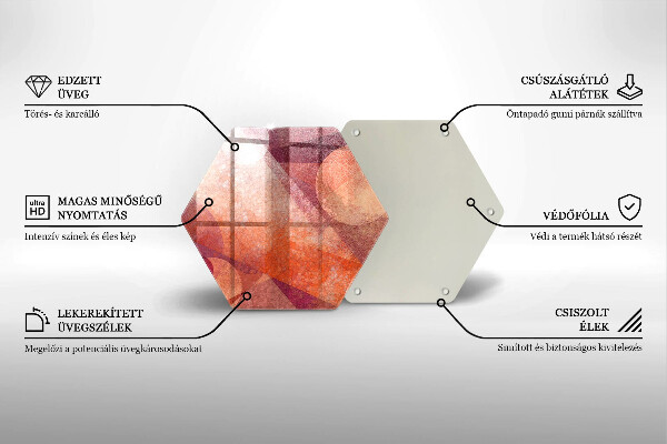 Skärbräda glas sexhörning Abstrakt konst