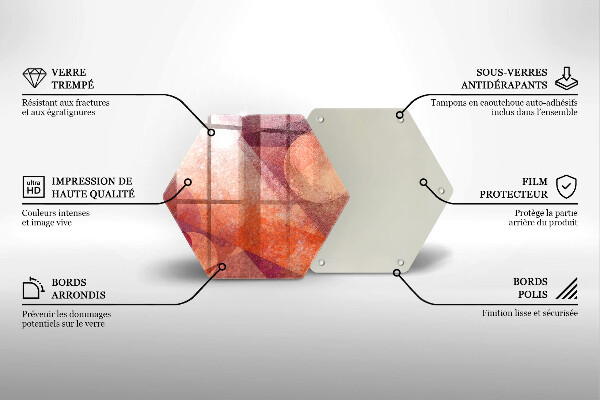 Skärbräda glas sexhörning Abstrakt konst