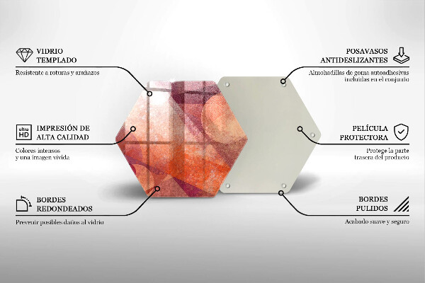 Skärbräda glas sexhörning Abstrakt konst