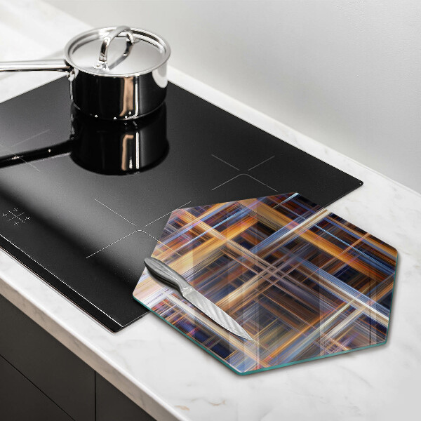 Skärbräda glas sexhörning Abstrakta målarlinjer