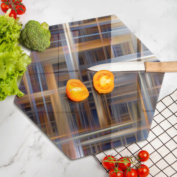 Skärbräda glas sexhörning Abstrakta målarlinjer