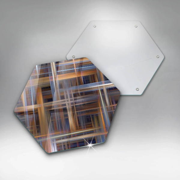 Skärbräda glas sexhörning Abstrakta målarlinjer