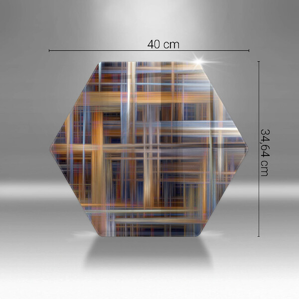 Skärbräda glas sexhörning Abstrakta målarlinjer