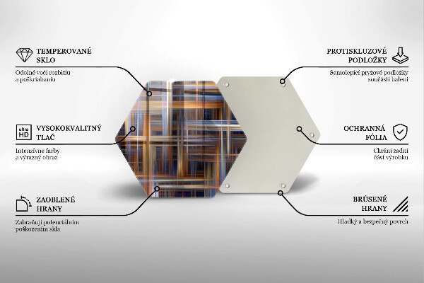 Skärbräda glas sexhörning Abstrakta målarlinjer