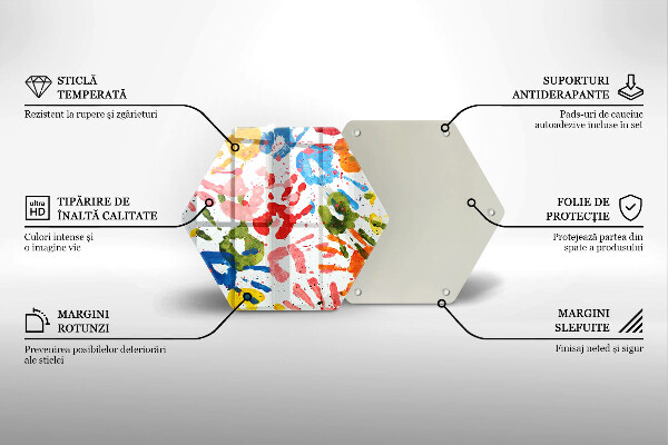 Skärbräda glas sexhörning Spår av barnhänder