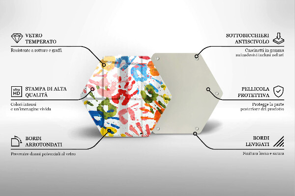 Skärbräda glas sexhörning Spår av barnhänder