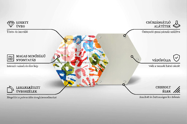 Skärbräda glas sexhörning Spår av barnhänder