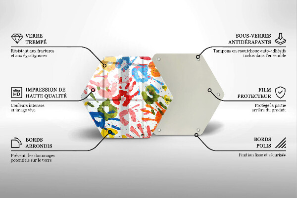 Skärbräda glas sexhörning Spår av barnhänder