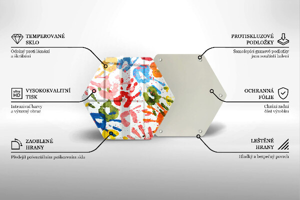 Skärbräda glas sexhörning Spår av barnhänder