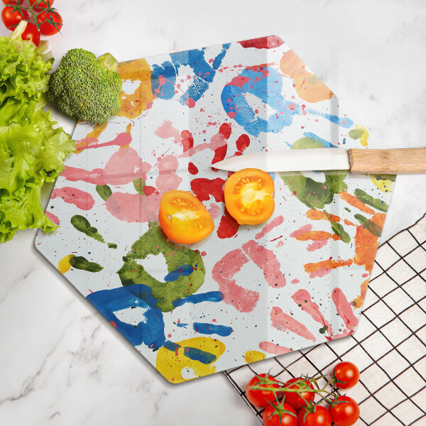 Skärbräda glas sexhörning Spår av barnhänder