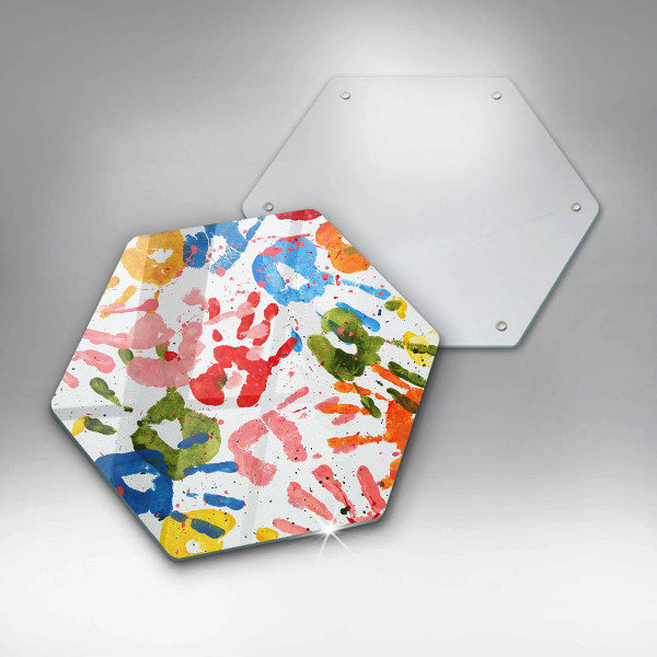 Skärbräda glas sexhörning Spår av barnhänder