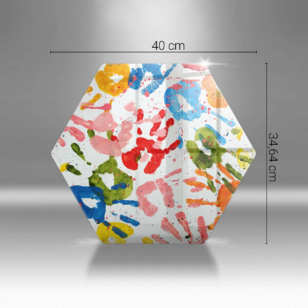 Skärbräda glas sexhörning Spår av barnhänder