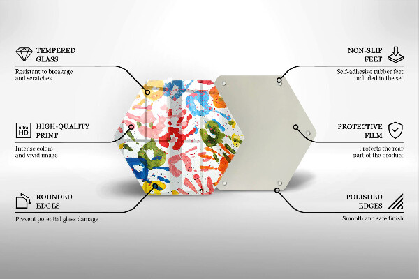 Skärbräda glas sexhörning Spår av barnhänder