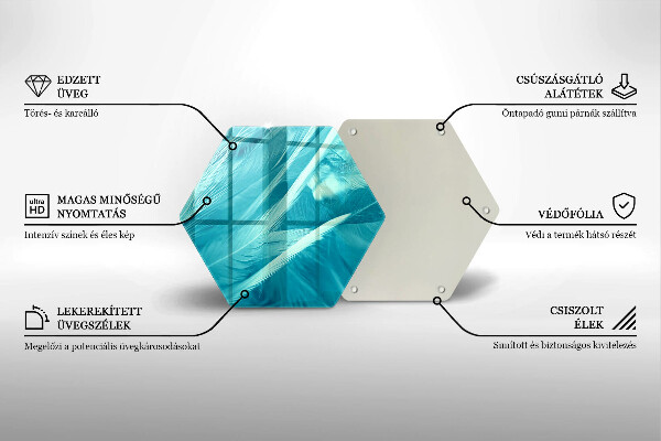 Skärbräda glas sexhörning Fina fjädrar
