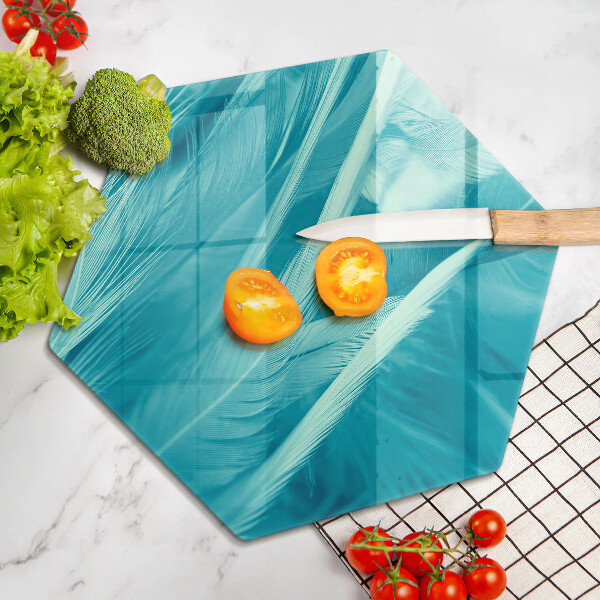 Skärbräda glas sexhörning Fina fjädrar