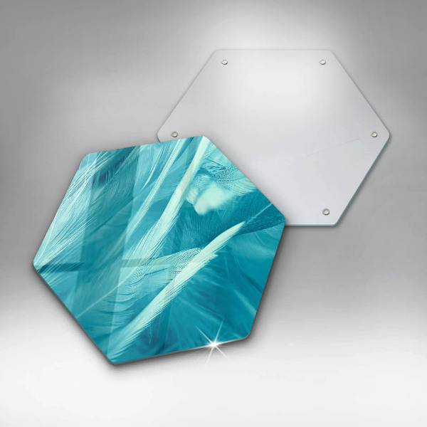 Skärbräda glas sexhörning Fina fjädrar