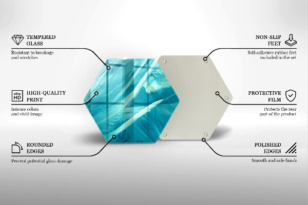 Skärbräda glas sexhörning Fina fjädrar