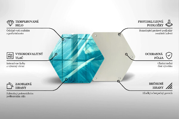 Skärbräda glas sexhörning Fina fjädrar