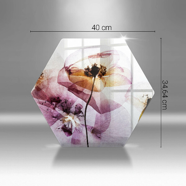 Skärbräda glas sexhörning Fina blommor