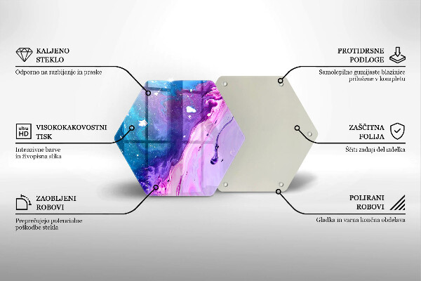Skärbräda glas sexhörning Abstraktionsbläck