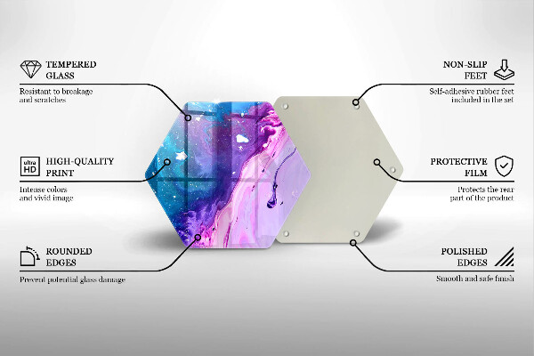 Skärbräda glas sexhörning Abstraktionsbläck